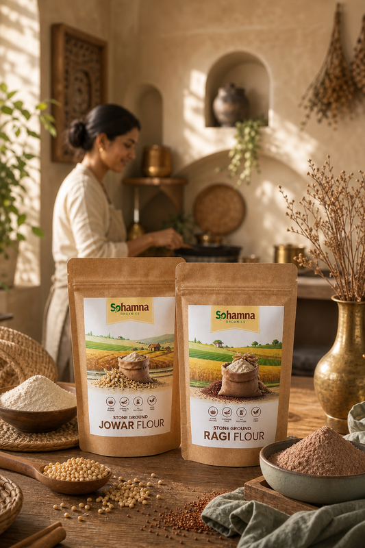 Jowar & Ragi Stoneground Flours Combo (2 Pack)