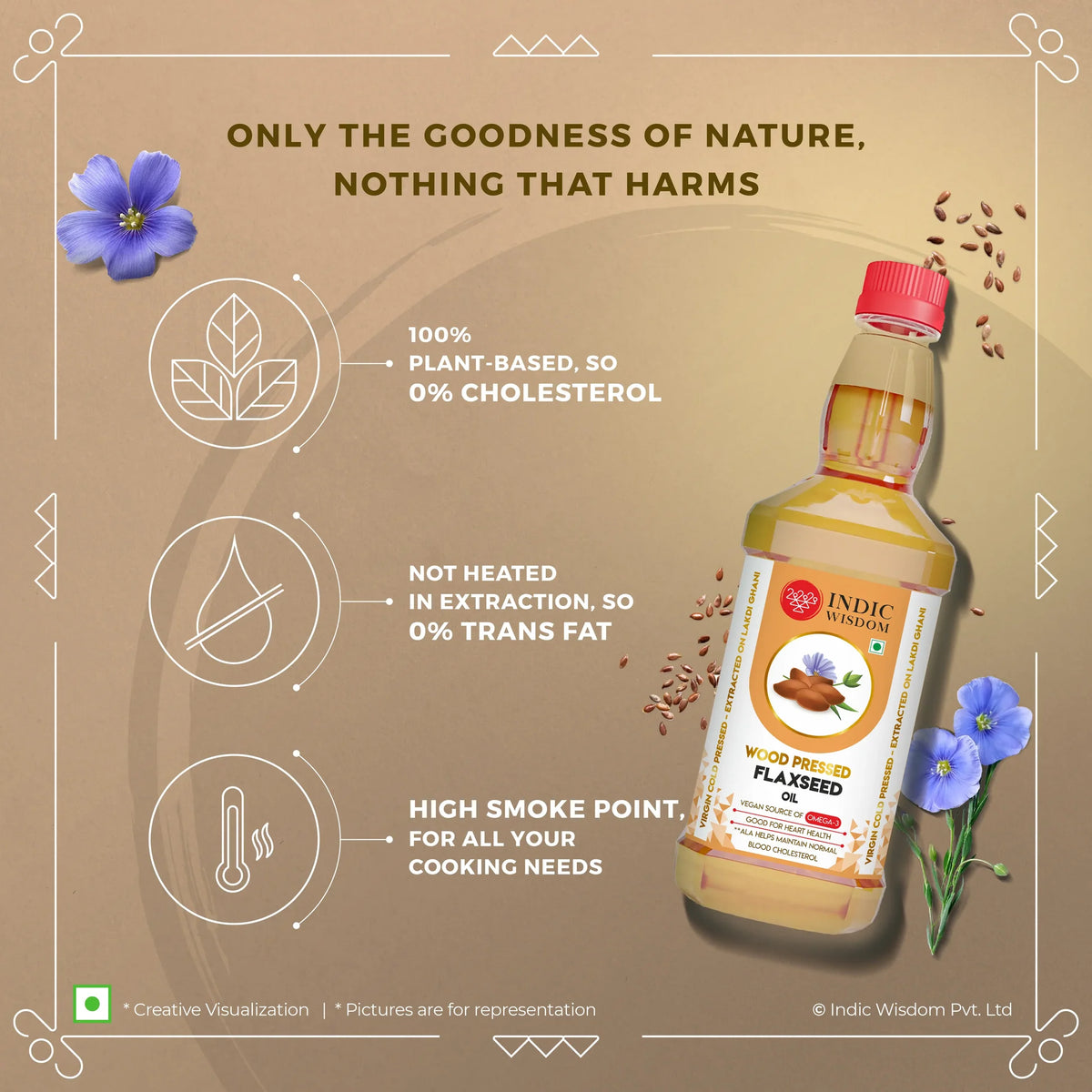 Cold & Wood Pressed Flaxseed Oil 100ml