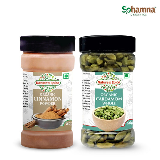 Cardamom Whole & Cinnamon Powder Combo (2 Pack)