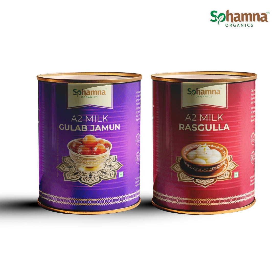 A2 Milk Gulab Jamun & Rasgulla Combo 1 KG (2 Pack)