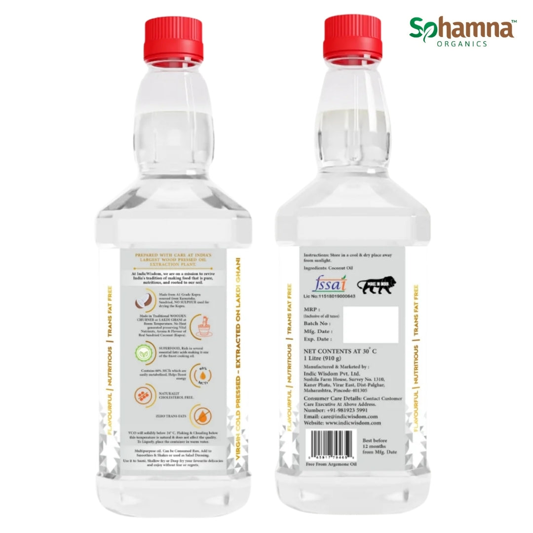 Cold & Wood Pressed Coconut Oil 1Ltr