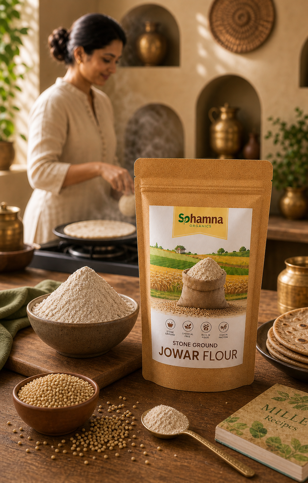 Stoneground Jowar Flour 1KG