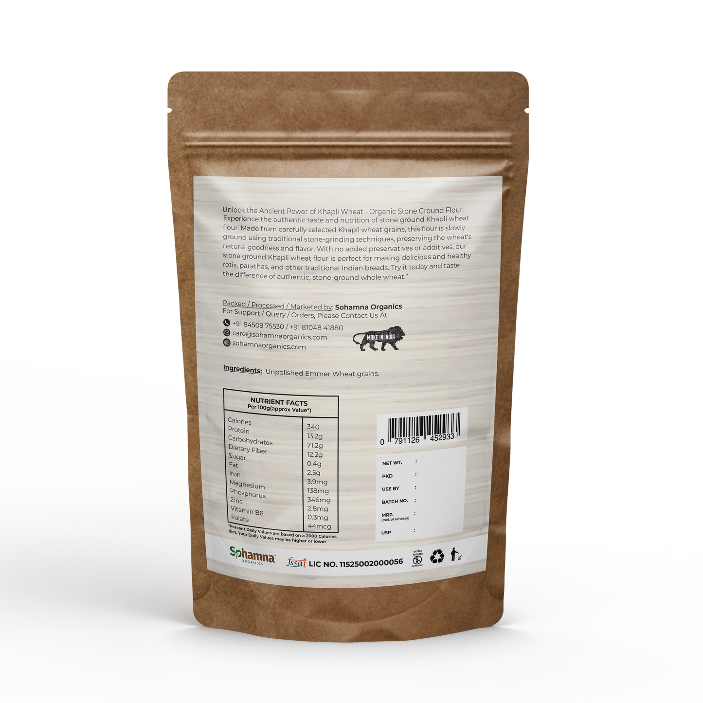 Stoneground Khapli Flour 1KG