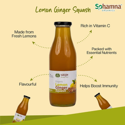 Natural Lemon Ginger Squash 500ml