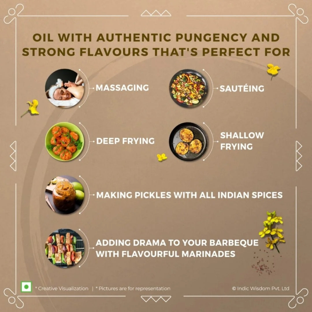 Cold & Wood Pressed Mustard Oil 1Ltr