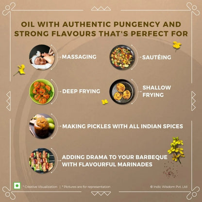 Cold & Wood Pressed Mustard Oil 1Ltr