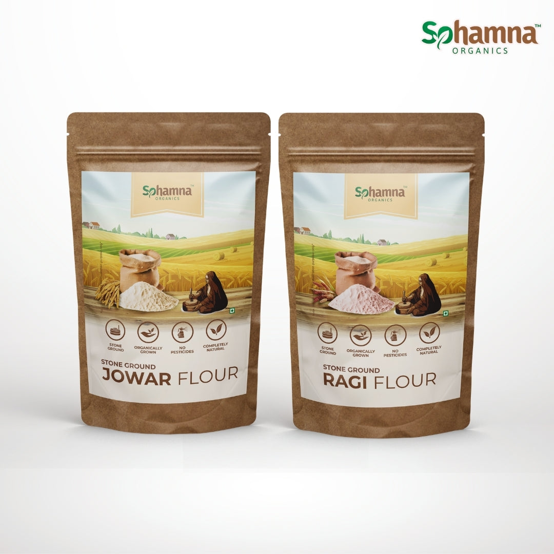 Jowar & Ragi Stoneground Flours Combo (2 Pack)