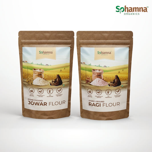 Jowar & Ragi Stoneground Flours Combo (2 Pack)