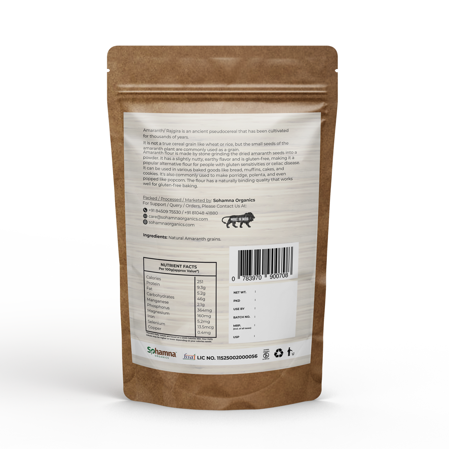 Stoneground Amaranthus | Rajgira Flour 500g