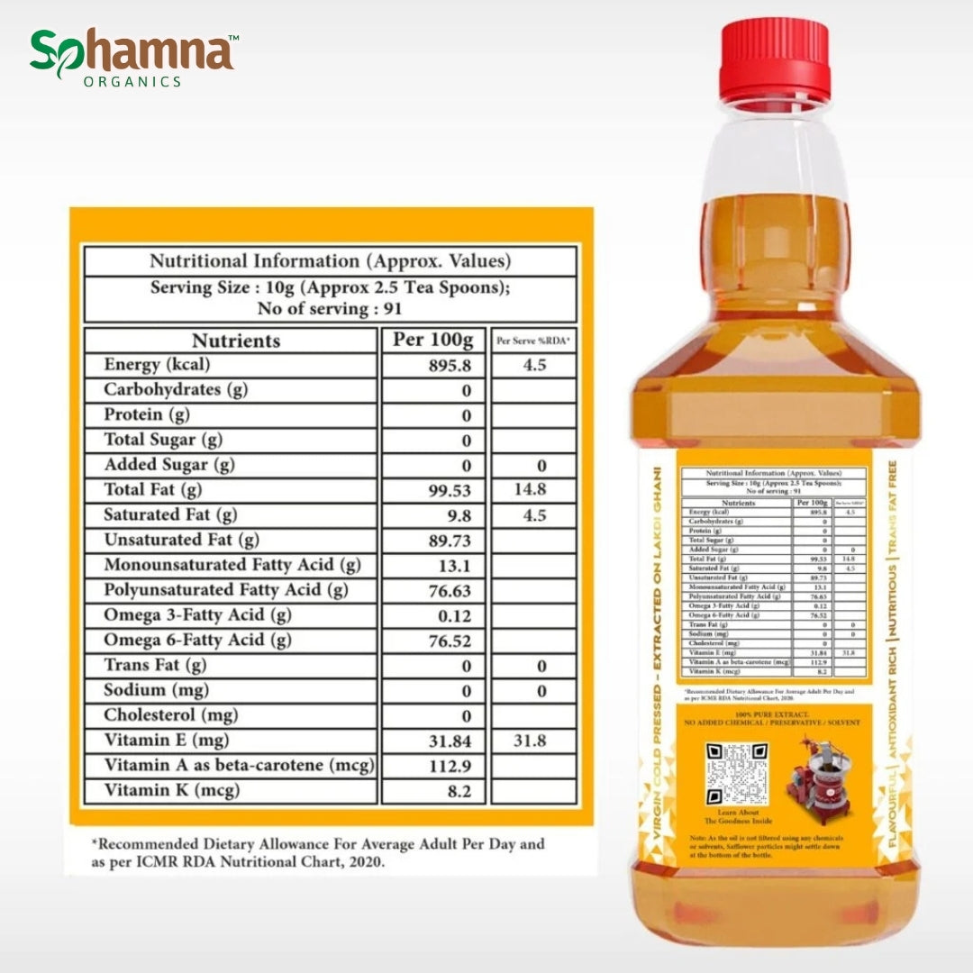 Cold & Wood Pressed Safflower Oil 1L