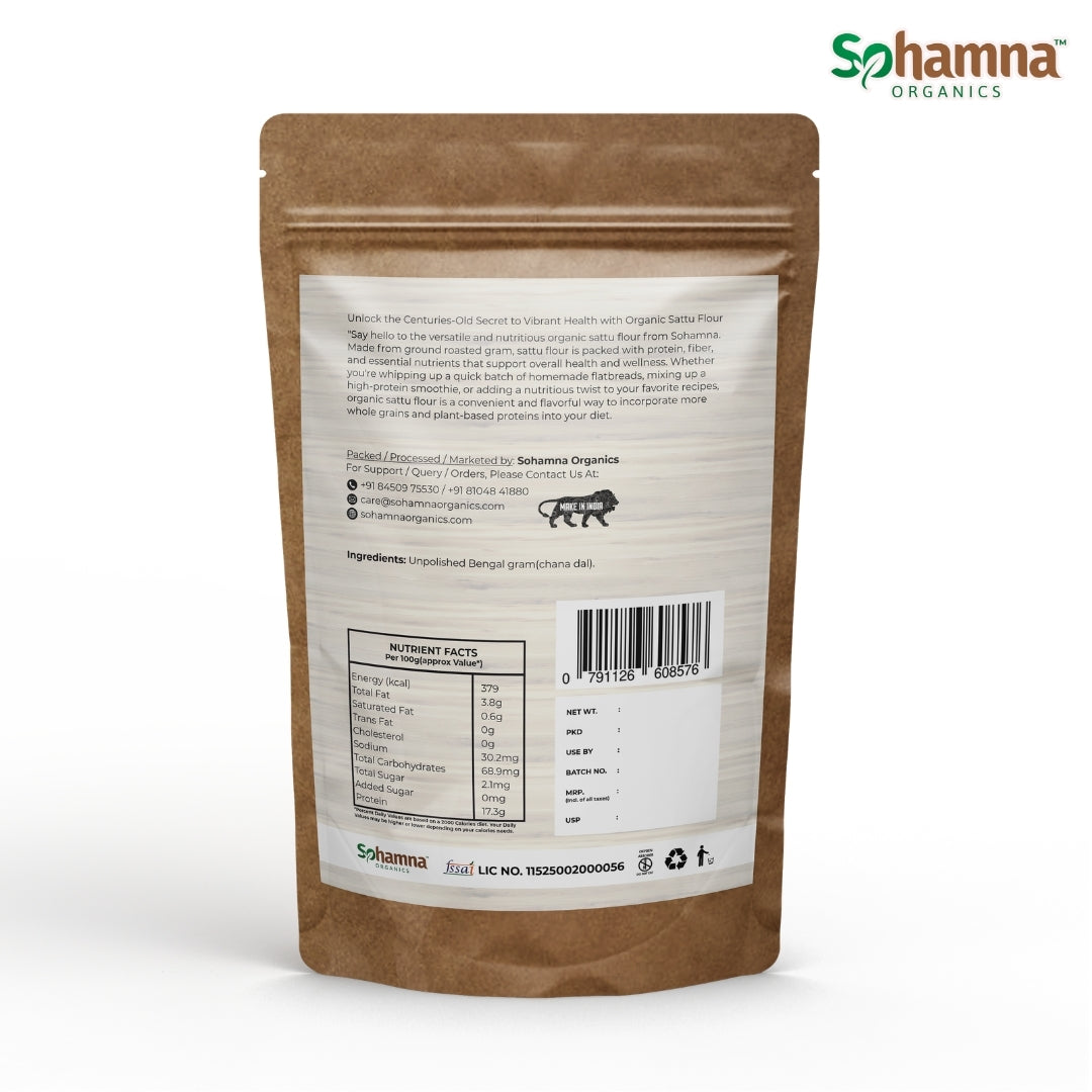 Stoneground Sattu | Roasted Gram Flour 500g