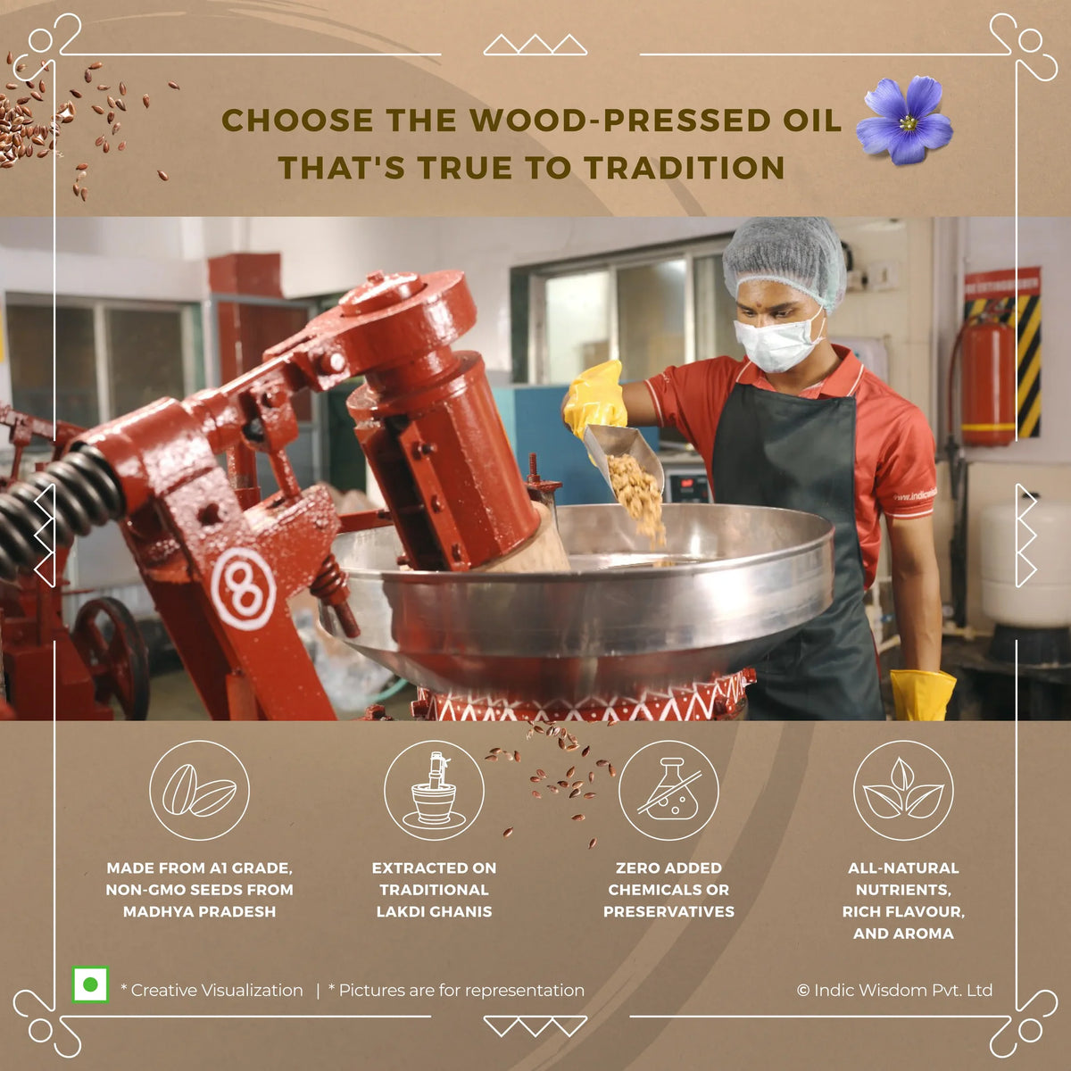 Cold & Wood Pressed Flaxseed Oil 100ml