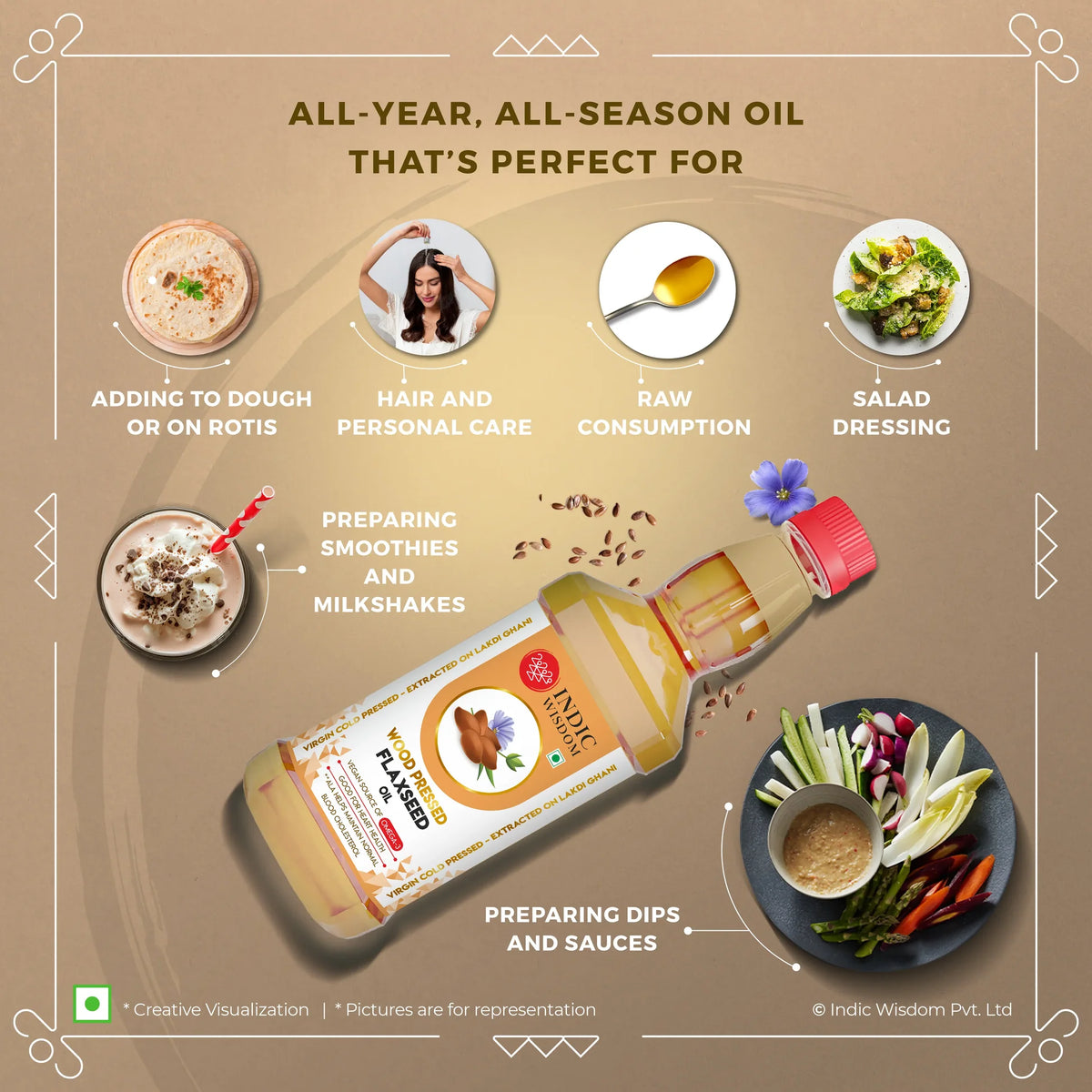 Cold & Wood Pressed Flaxseed Oil 100ml