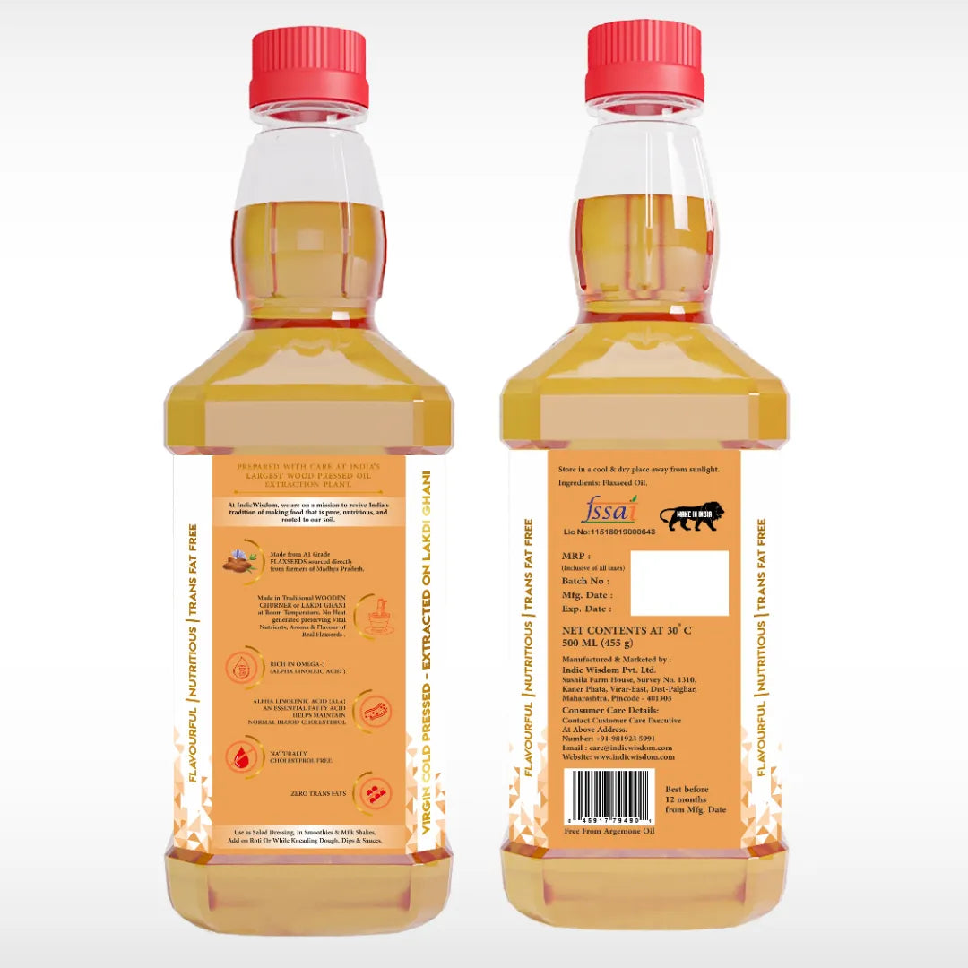 Cold & Wood Pressed Flaxseed Oil 100ml