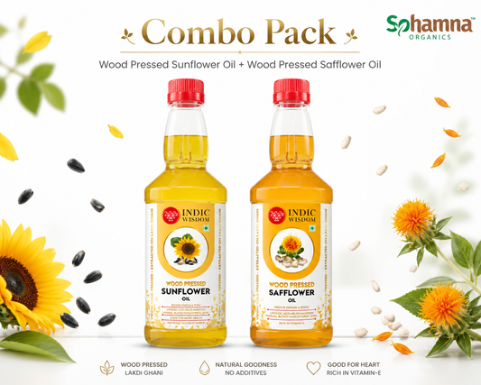 Wood Pressed Safflower Oil & Sunflower Oil Combo Pack (2 Bottles)