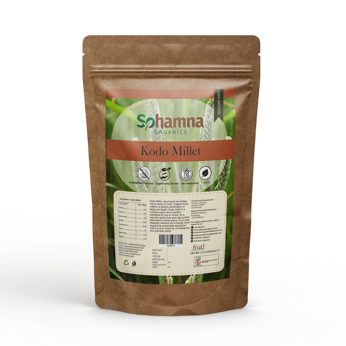 Natural Kodo Millet 500g | Gluten-Free Ancient Grain
